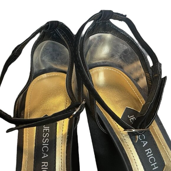 Jessica Rich Strappy Satin Platform Heels Womens Sz 7.5 EUR 38 - Picture 6 of 6